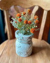 Fall Garden Greenery Bush, Orange Silk flower greenery, artificial flower bush, craft supply, button bush, artificial green bush