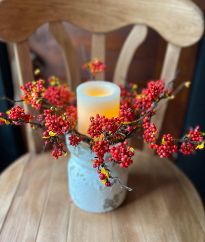 Distressed Wood Candle Holder