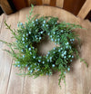 The Liza Juniper & Berry Pine Christmas Candle Ring, winter candle ring, mini green christmas wreath, farmhouse Christmas decor