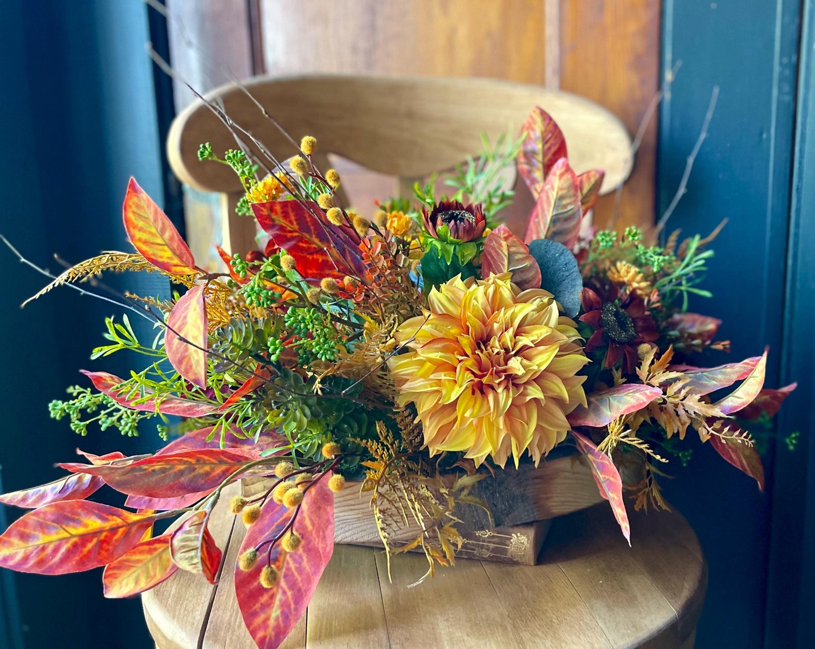 The Merrill Fall Dahlia Centerpiece For Table