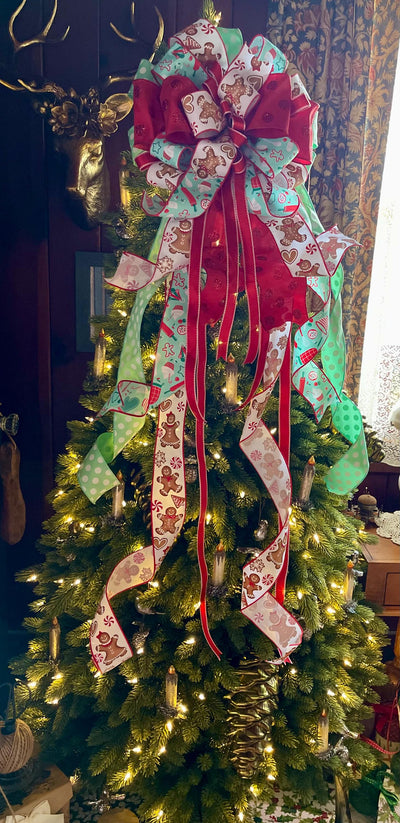 The Honey Gingerbread Man Christmas Tree Topper Bow