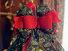 The Chloe Red & Black Christmas Tree Topper Bow