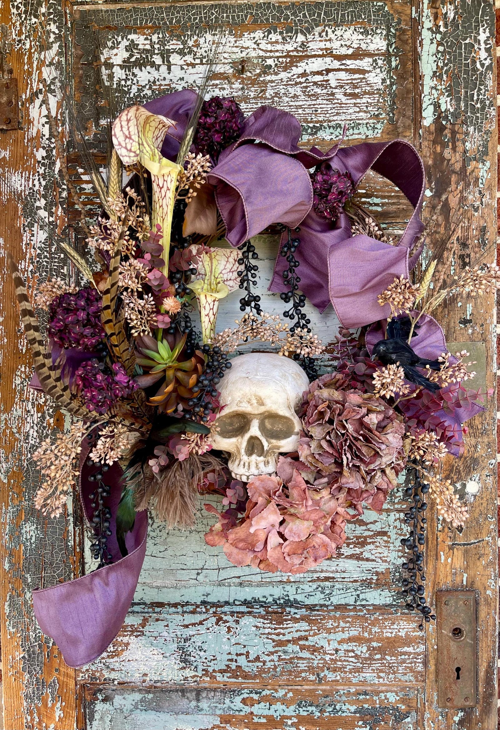 Halloween Wreath, Gothic Skull Wreath, Skull good Wreath,