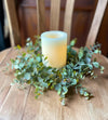 Eucalyptus Candle Ring, Greenery Mini Wreath, Candle Wreath, Mantle decor, Kitchen island decor, farmhouse year round decor, Fall