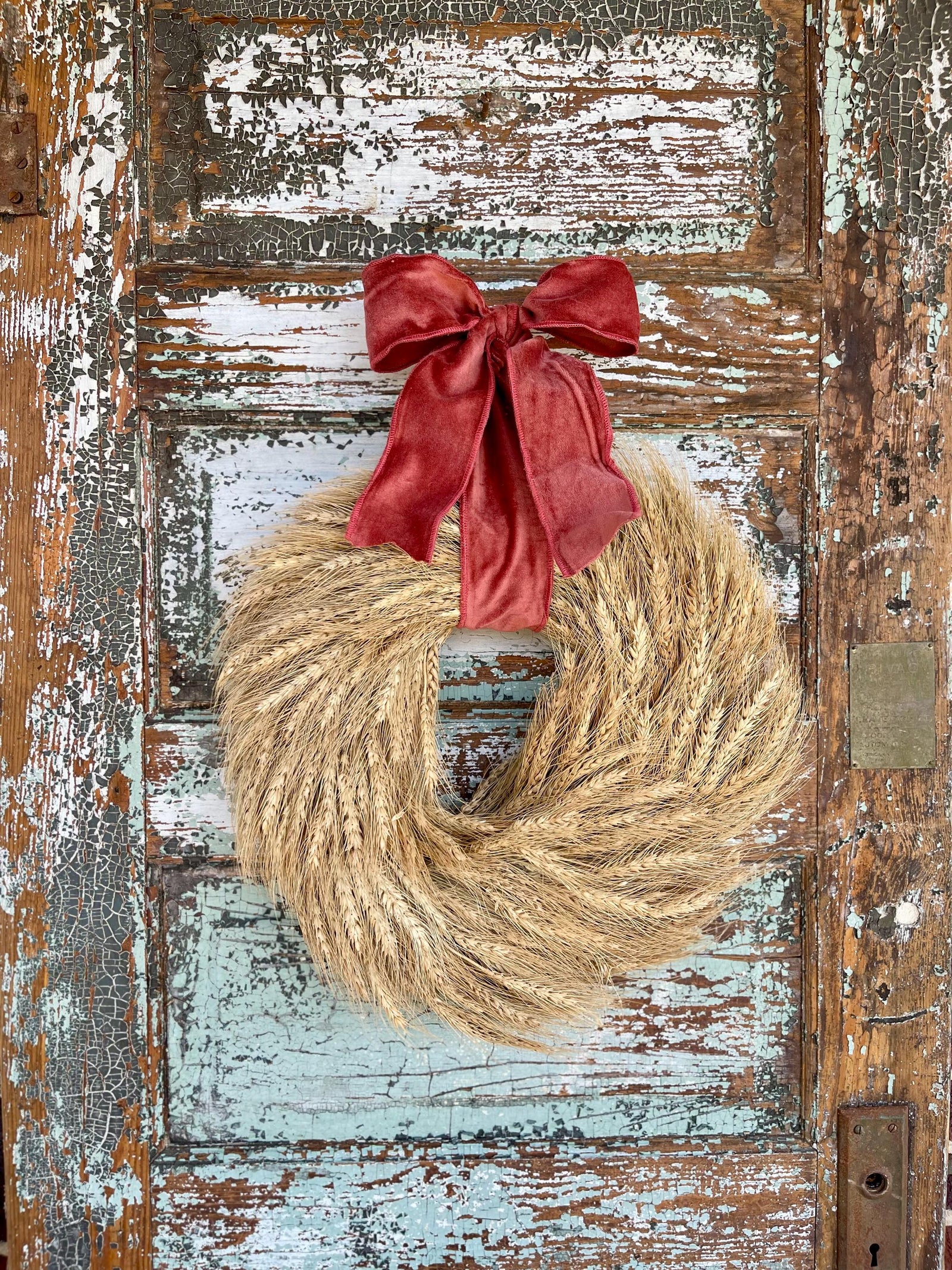 The Gabriel Wheat Wreath For Front Door