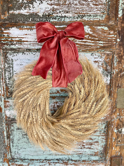 The Gabriel Fall Preserved Wheat Wreath For Front Door~French country cottage wreath~Farmhouse rustic wreath~Cottage decor~primitive wreath