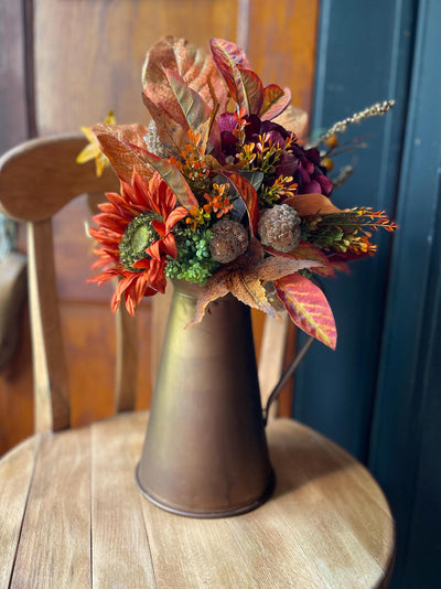 The Katerina Gold & Bronze Fall Copper Pitcher Centerpiece