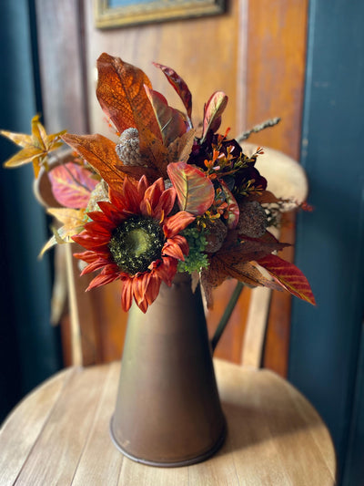 The Katerina Gold & Bronze Fall Copper Pitcher Centerpiece