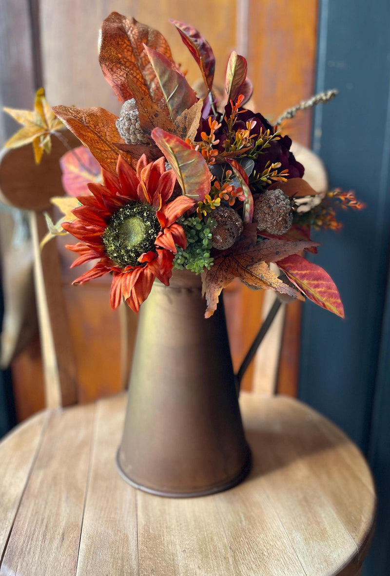 The Katerina Gold & Bronze Fall Copper Pitcher Centerpiece