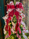 Red & White Gingerbread Christmas Bow - The Ginnifer