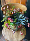 The Victoria Fall Centerpiece For Table, Mauve & green fall arrangement, succulent rustic arrangement, Autumn floral arrangement, all season