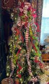 The Odessa Red & Green polka dot Christmas Tree Topper Bow