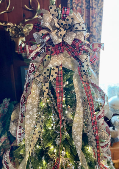 The Danielle Buffalo Check Christmas Tree Topper Bow