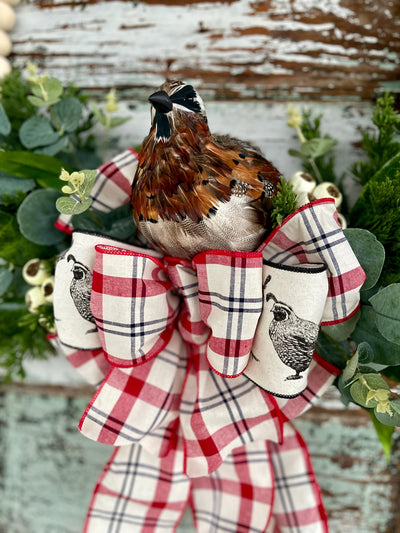 The Holden Quail Wreath For Front Door