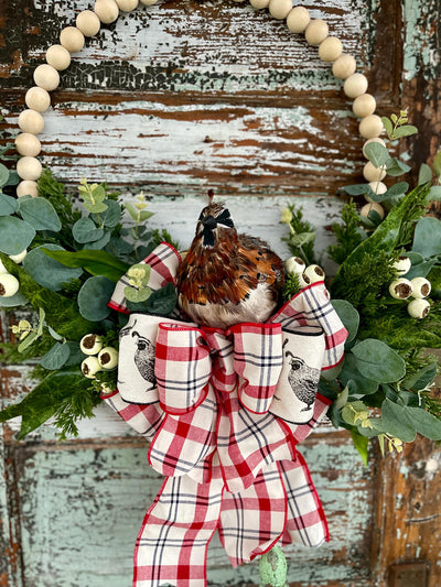 The Holden Quail Wreath For Front Door