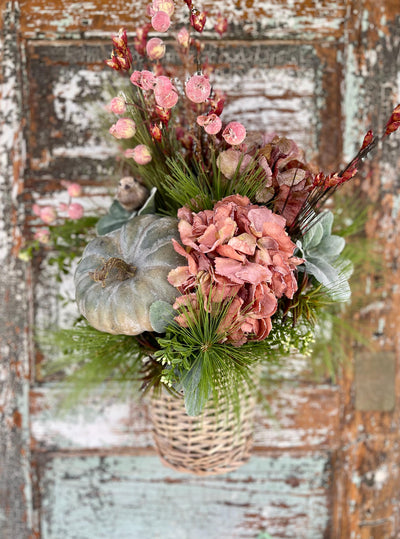 The Elise Blush & Plum Hydrangea Basket wreath