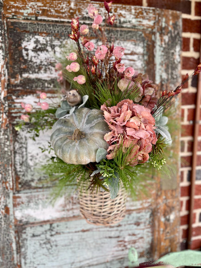 The Elise Blush & Plum Hydrangea Basket wreath