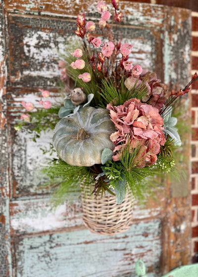 The Elise Blush & Plum Hydrangea Basket wreath