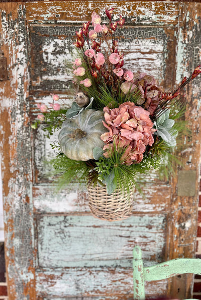 The Elise Blush & Plum Hydrangea Basket wreath