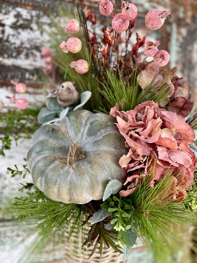 The Elise Blush & Plum Hydrangea Basket wreath