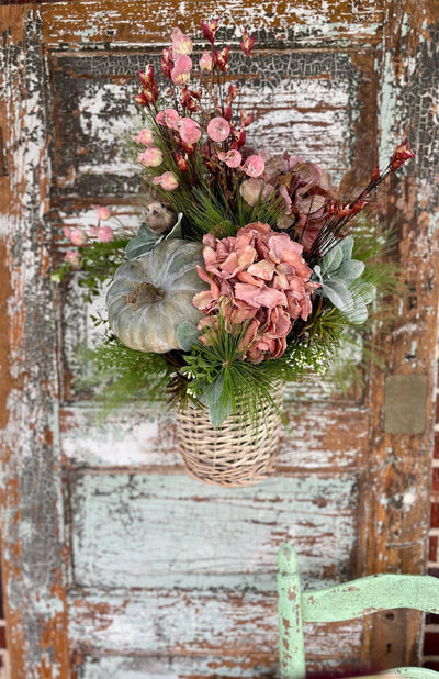 The Elise Blush & Plum Hydrangea Basket wreath