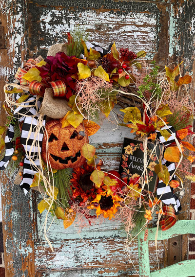 The Alessa Cottage Fall Wreath For Front Door