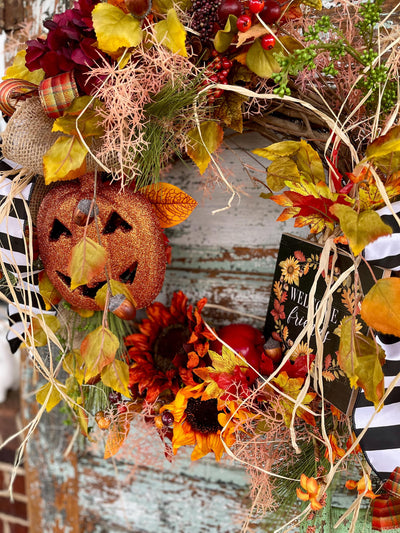 The Alessa Cottage Fall Wreath For Front Door