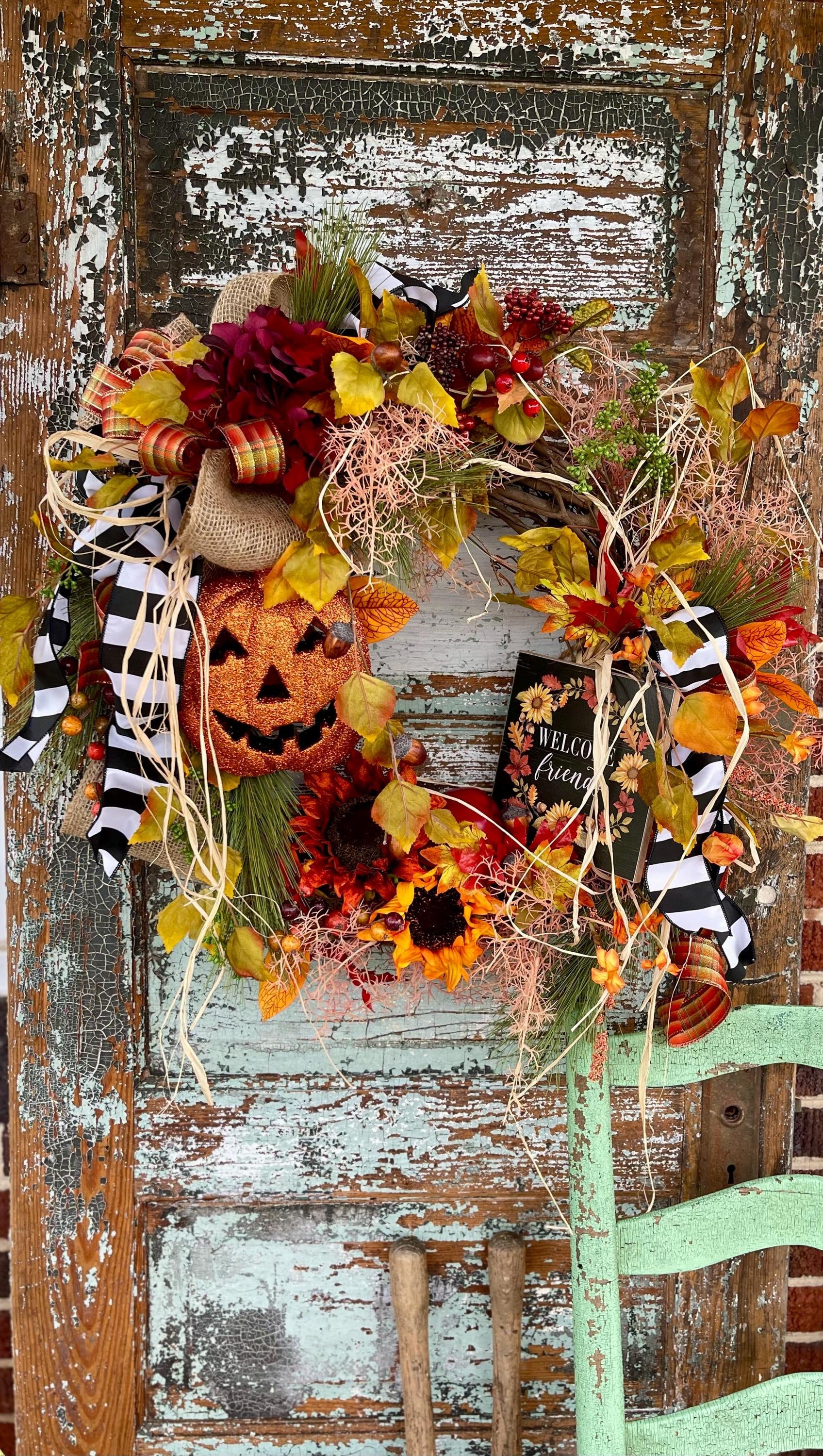 The Alessa Cottage Fall Wreath For Front Door