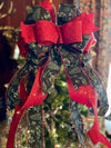 The Chloe Red & Black Christmas Tree Topper Bow