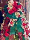 The Meagan Red & Green Christmas Tree Topper Bow