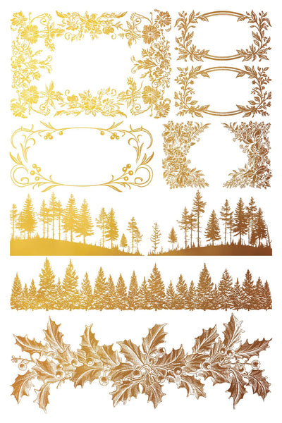 IOD Tinsel Christmas Rub On Transfer Sheet