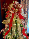 The Georgia Red Black & Gold Christmas Tree Topper Bow