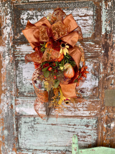 Ember Fall Pumpkin Door Swag