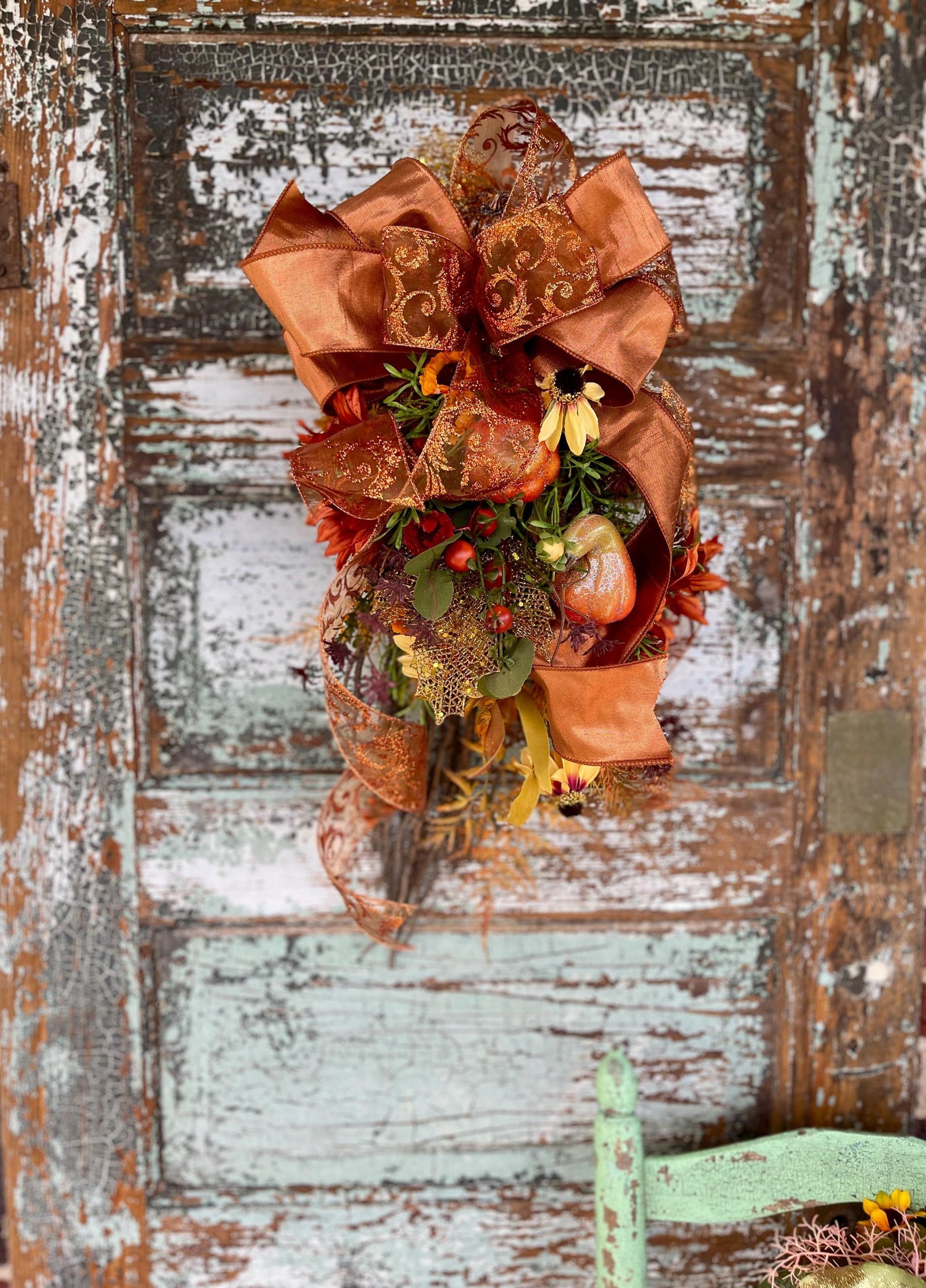 Ember Fall Pumpkin Door Swag