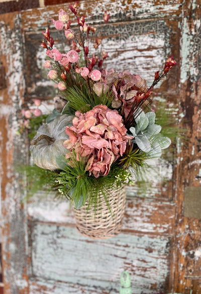 The Elise Blush & Plum Hydrangea Basket wreath