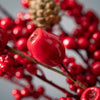 Artificial Red Berry Pod Pinecone Spray