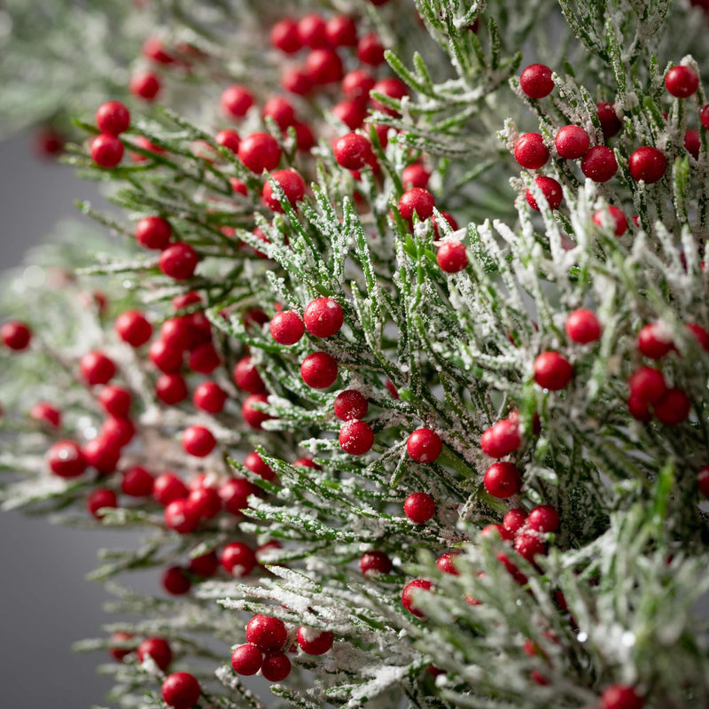 Cedar Red Berry Christmas Candle Ring, winter candle ring, Icy winter candle ring, Christmas wreath making supply, berry accent ring