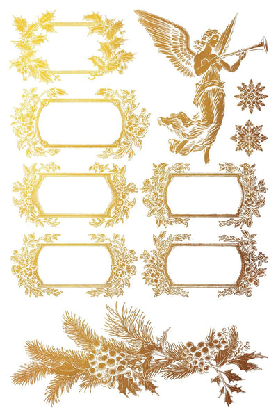 IOD Tinsel Christmas Rub On Transfer Sheet