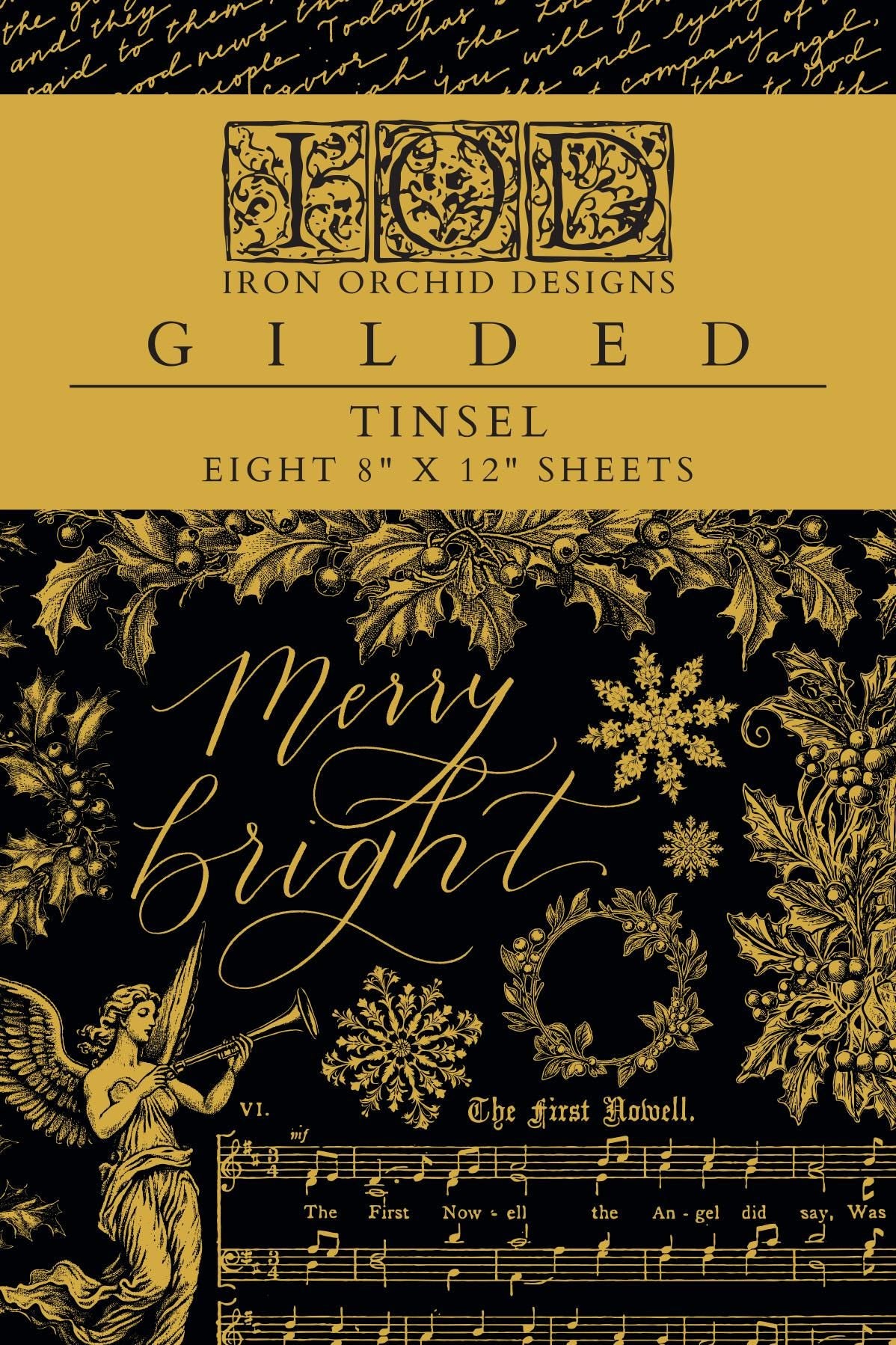 IOD Tinsel Christmas Rub On Transfer Sheet