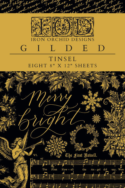 IOD Tinsel Christmas Rub On Transfer Sheet