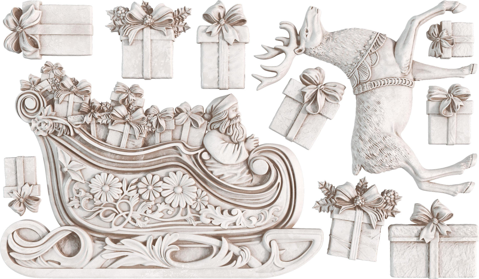 IOD Santa's Sleigh Decor Mould