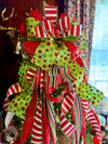 The Jovi Red White & Green XL Christmas Tree Topper Bow