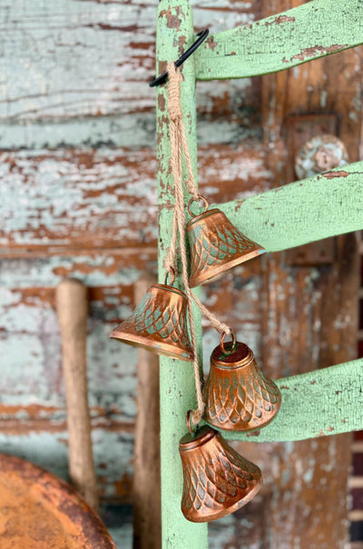 Vintage Style Copper Look Bell Cluster