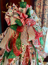 The Leopold Red & Green Nutcracker Christmas Tree Topper Bow