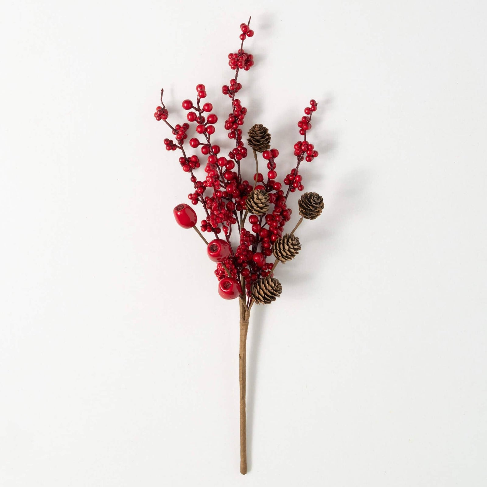 Artificial Red Berry Pod & Pinecone Christmas Spray