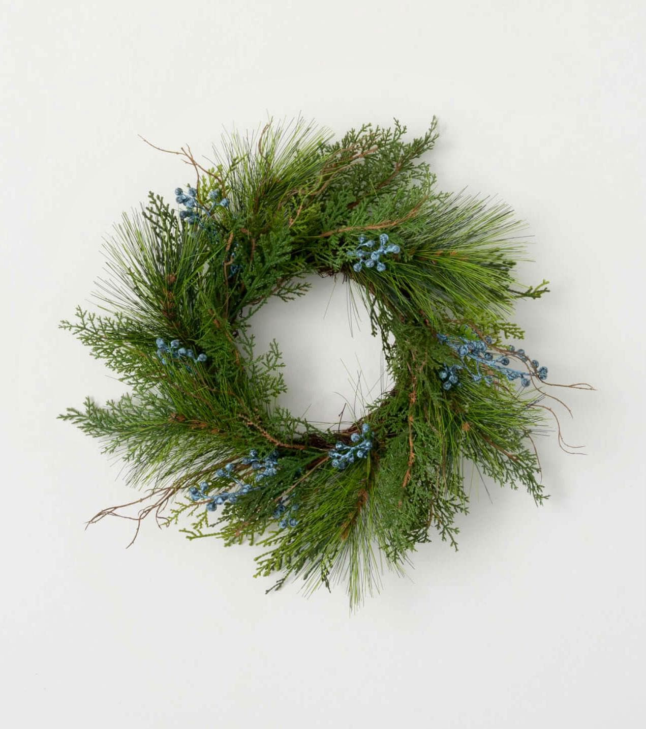 Juniper Pine Christmas Candle Ring, winter candle ring, mini christmas wreath, farmhouse Christmas decor, fresh cut look cedar wreath