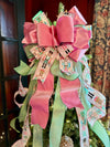 The Cornelius Pink Mint & Gold Nutcracker Christmas Tree Topper Bow