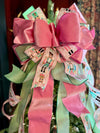 The Cornelius Pink Mint & Gold Nutcracker Christmas Tree Topper Bow