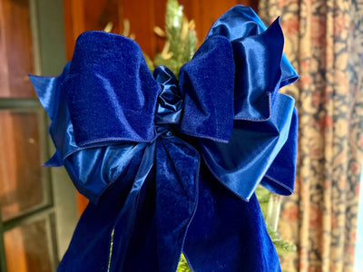 The Viola Royal Blue Velvet XL Christmas Tree Topper Bow