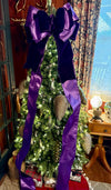 The Eve Purple Plush Velvet XL Christmas Tree Topper Bow